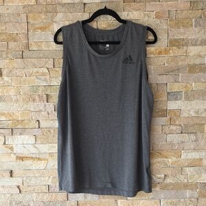 Adidas Mens Gray Athletic Sleeveless Tank Top
